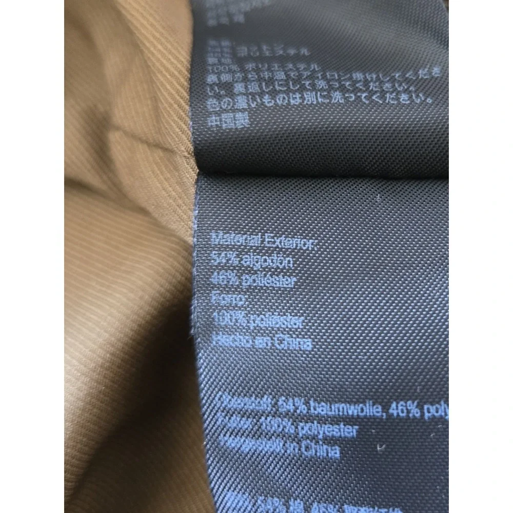 AllSaints Mens Tan Khaki Racer Bomber Jacket XL Embroidered Logo Zip Cuffs - Picture 13 of 16